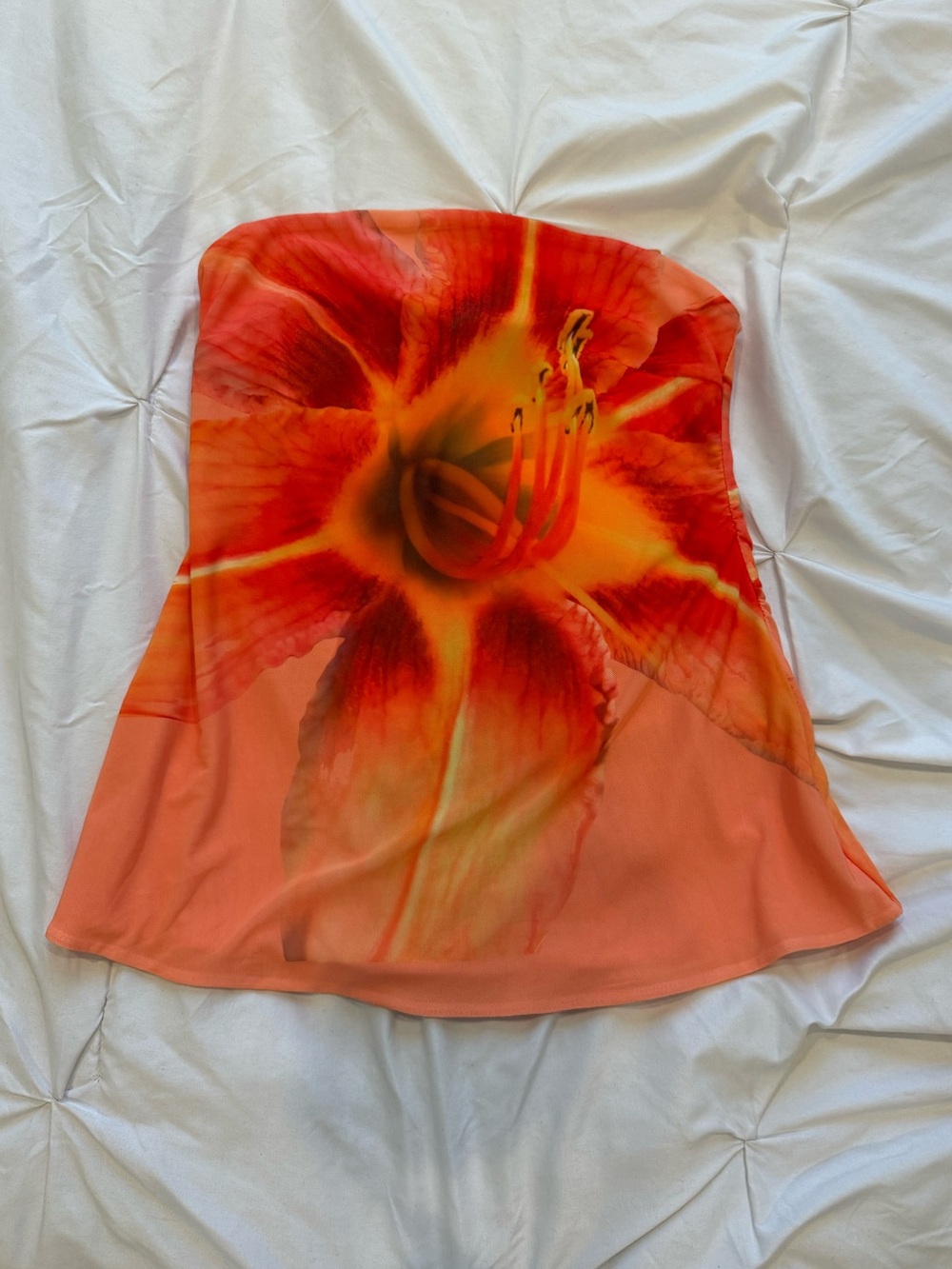 Orange floral tube top